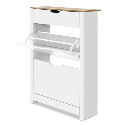 Artiss Shoe Rack Cabinet 16 Pairs White Ana