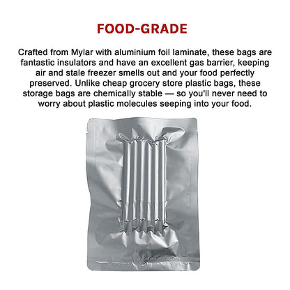 100x Food Vacuum Bags Pouch Foil Aluminum Storage Bags Heat Seal 30x40cm